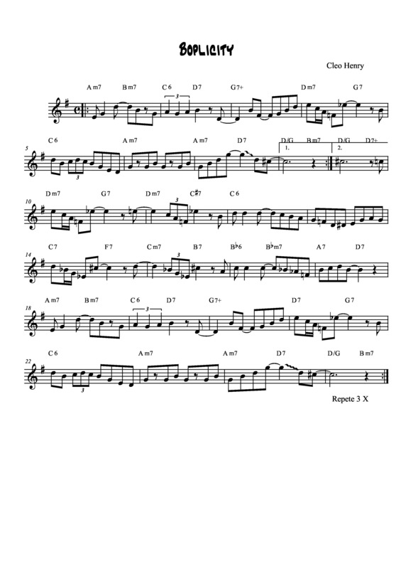 Partitura da música Boplicity v.2