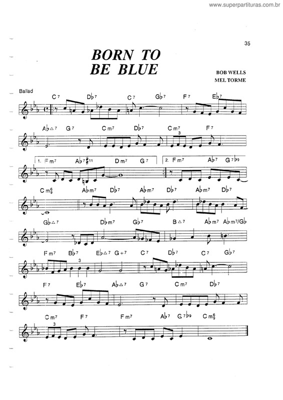 Partitura da música Born To Be Blue