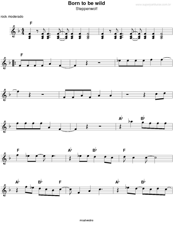 Partitura da música Born To Be Wild