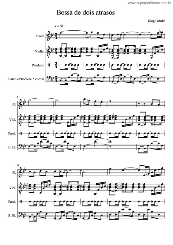 Partitura da música Bossa De Dois Atrasos