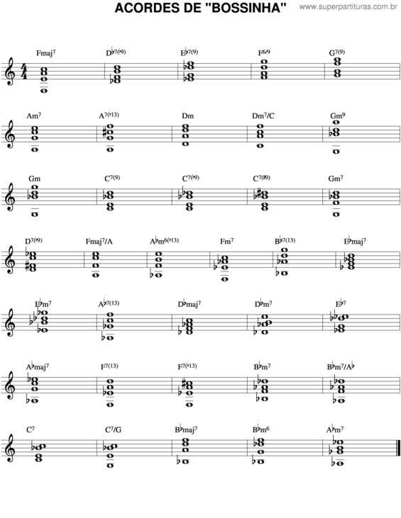 Partitura da música Bossinha