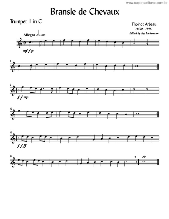 Partitura da música Bransle De Chevaux