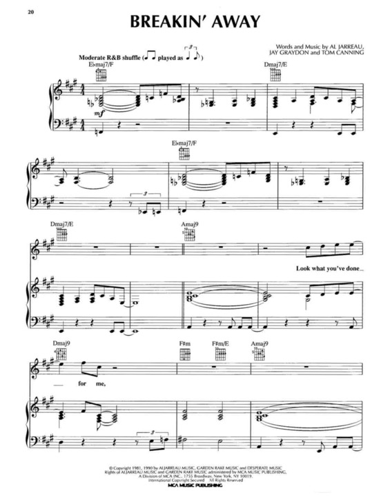 Partitura da música Breakin Away