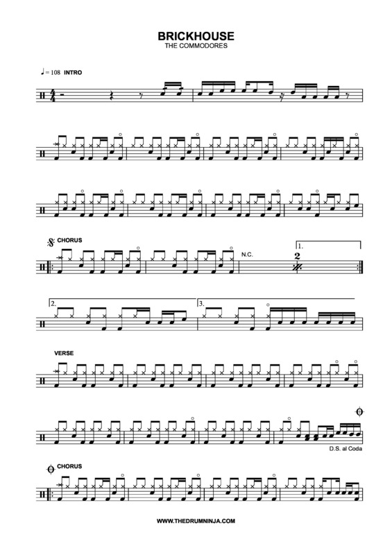 Partitura da música Brick House