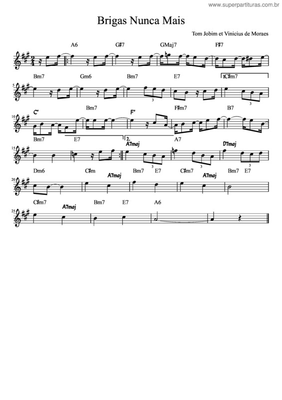 Partitura da música Brigas Nunca Mais v.8