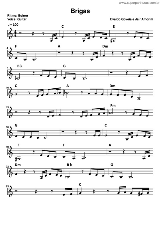 Partitura da música Brigas v.11