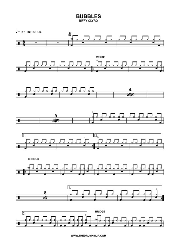 Partitura da música Bubbles