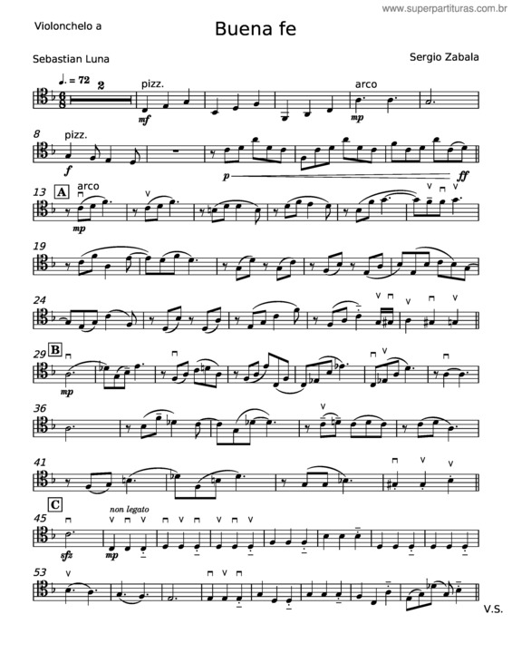 Partitura da música Buena Fe