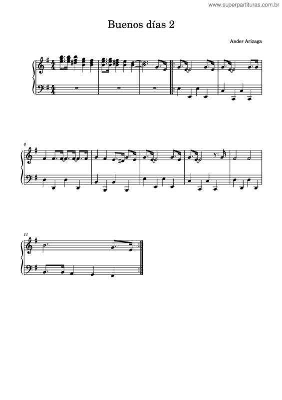 Partitura da música Buenos Días v.5