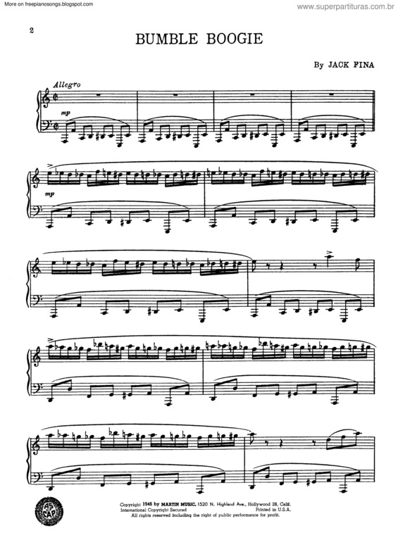 Partitura da música Bumble Boogie v.2