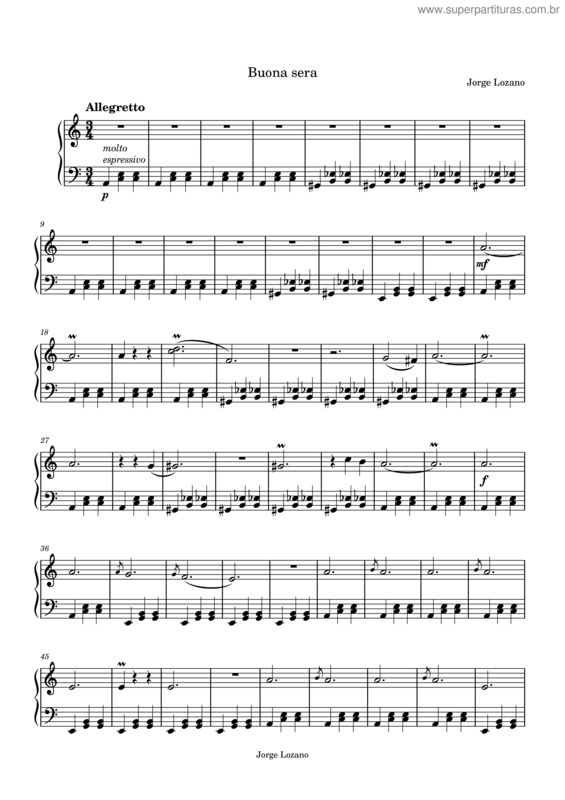 Partitura da música Buona Sera v.2