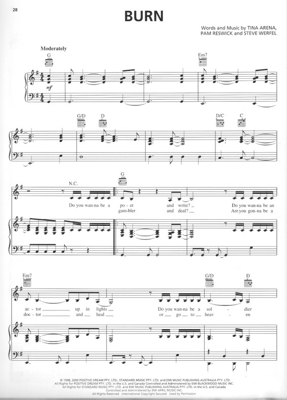 Partitura da música Burn v.4