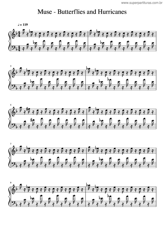 Partitura da música Butterflies And Hurricanes v.4