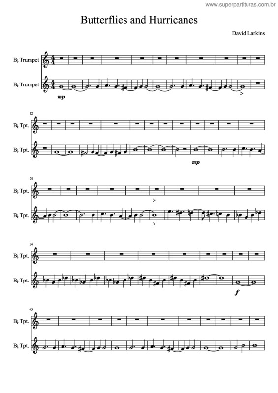 Partitura da música Butterflies And Hurricanes v.5