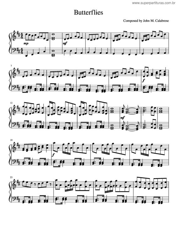 Partitura da música Butterflies v.10