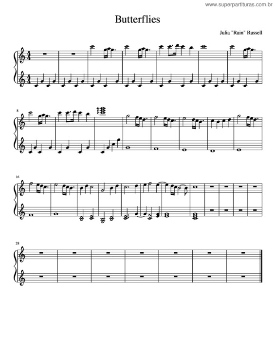 Partitura da música Butterflies v.13