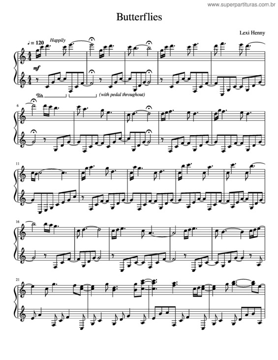 Partitura da música Butterflies v.19