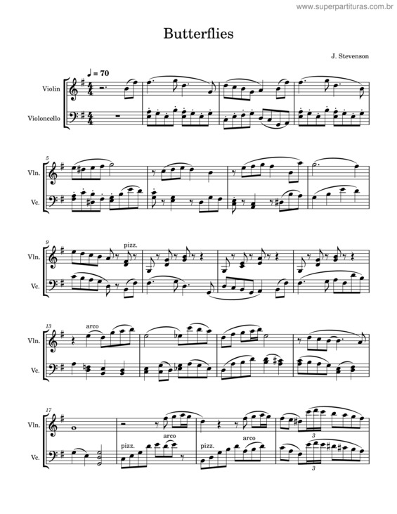 Partitura da música Butterflies v.20