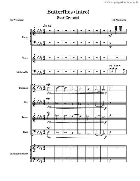 Partitura da música Butterflies v.23