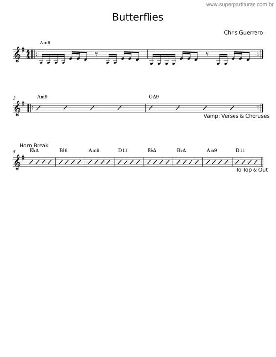 Partitura da música Butterflies v.24