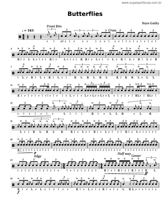 Partitura da música Butterflies v.25