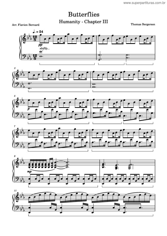 Partitura da música Butterflies v.3