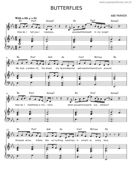 Partitura da música Butterflies v.8