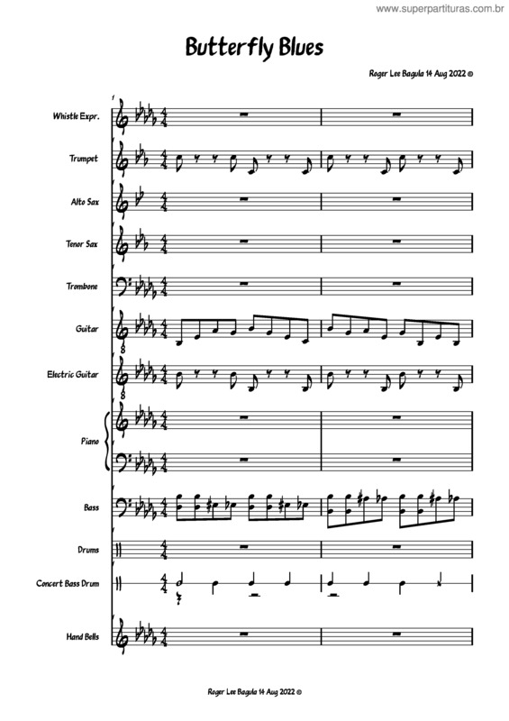 Partitura da música Butterfly Blues v.2