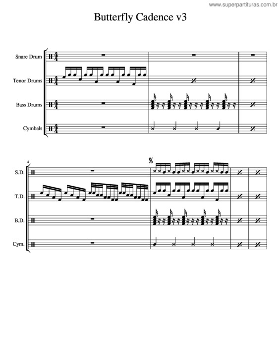 Partitura da música Butterfly Cadence V3