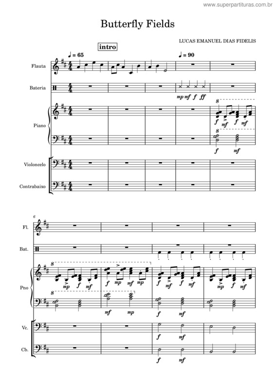 Partitura da música Butterfly Fields