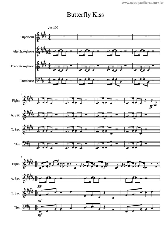 Partitura da música Butterfly Kiss v.3