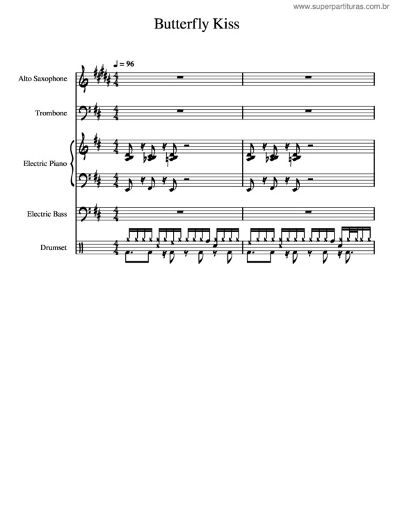 Partitura da música Butterfly Kiss v.4