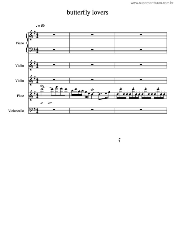 Partitura da música Butterfly Lovers v.4