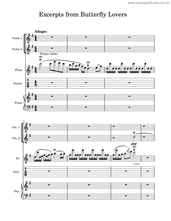 Partitura da música Butterfly Lovers Violin Concerto v.3