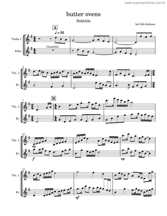 Partitura da música Butterfly Lovers Violin Concerto v.5