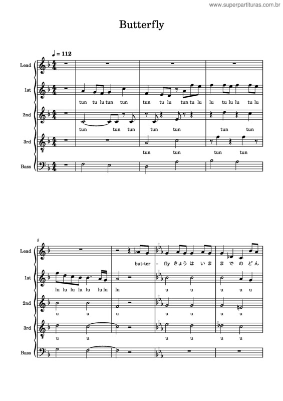 Partitura da música Butterfly v.12