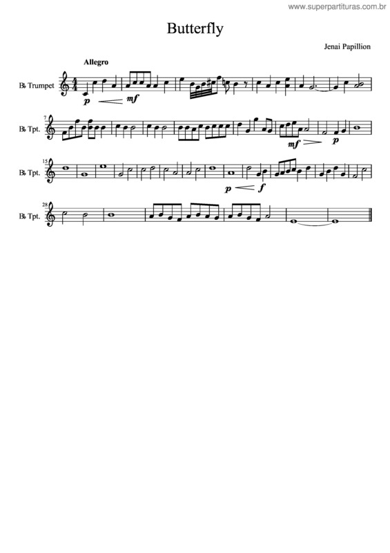 Partitura da música Butterfly v.17