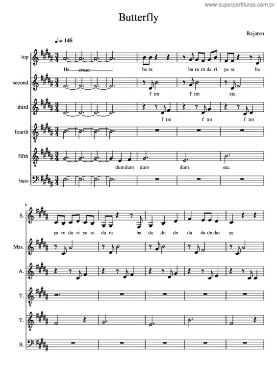 Partitura da música Butterfly v.21