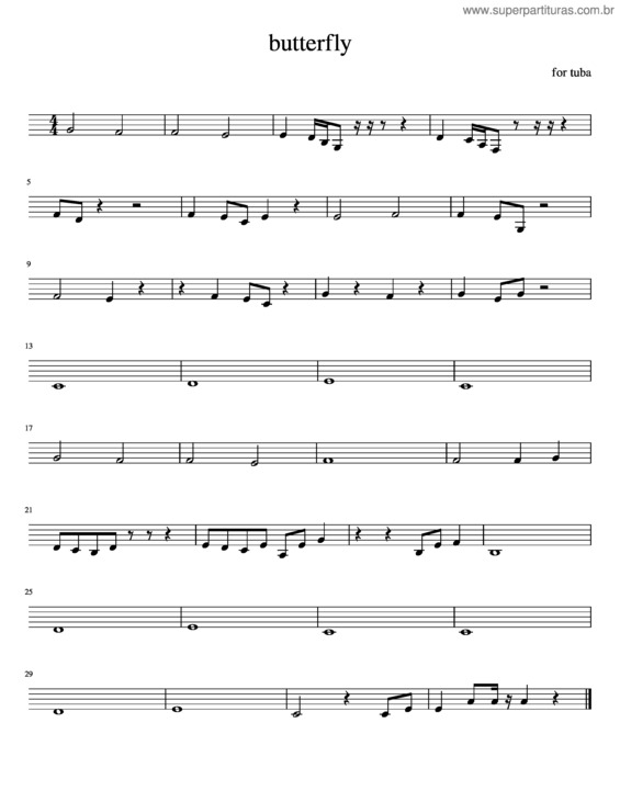 Partitura da música Butterfly v.27