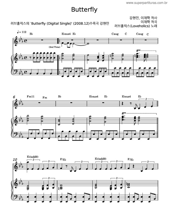 Partitura da música Butterfly v.28