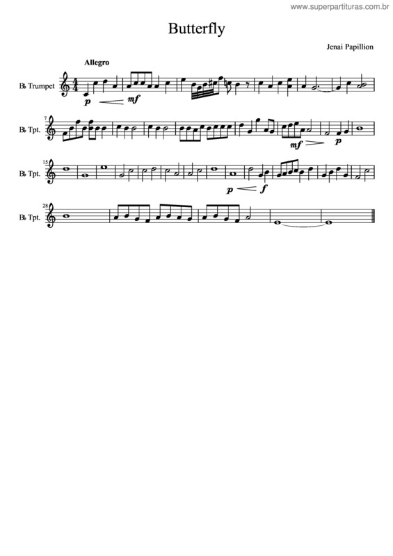 Partitura da música Butterfly v.29