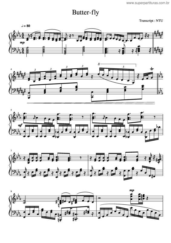 Partitura da música Butterfly v.31