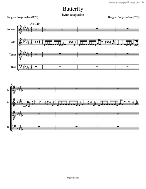 Partitura da música Butterfly v.32