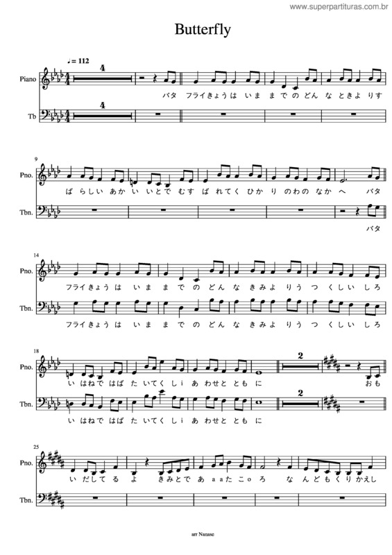 Partitura da música Butterfly v.33