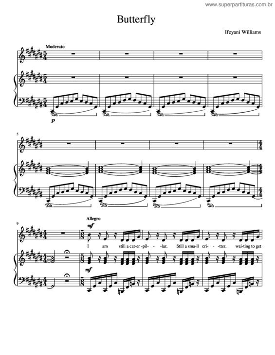 Partitura da música Butterfly v.38