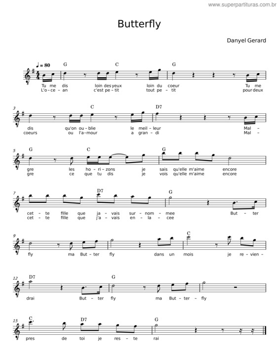 Partitura da música Butterfly v.40