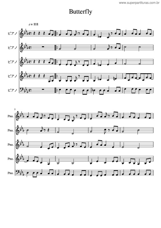 Partitura da música Butterfly v.46