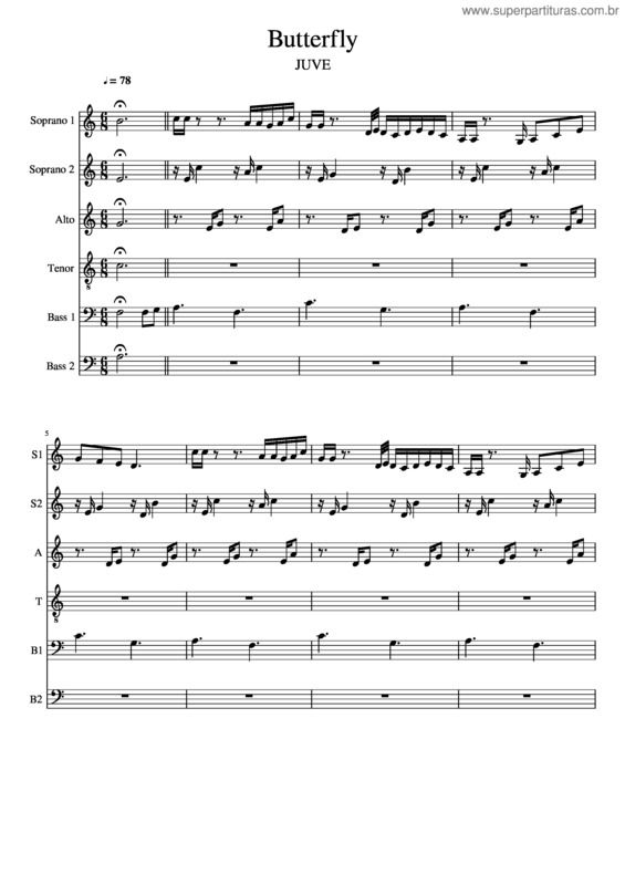 Partitura da música Butterfly v.49