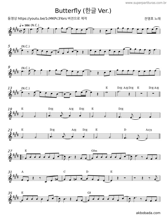 Partitura da música Butterfly v.51