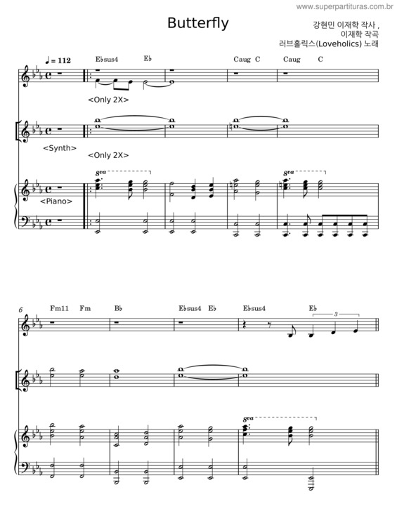 Partitura da música Butterfly v.58